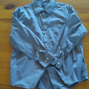 Mens XL Button Down Gray Dress Shirt